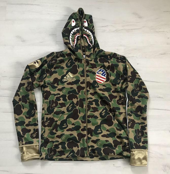 Adidas bape 2025 shark hoodie