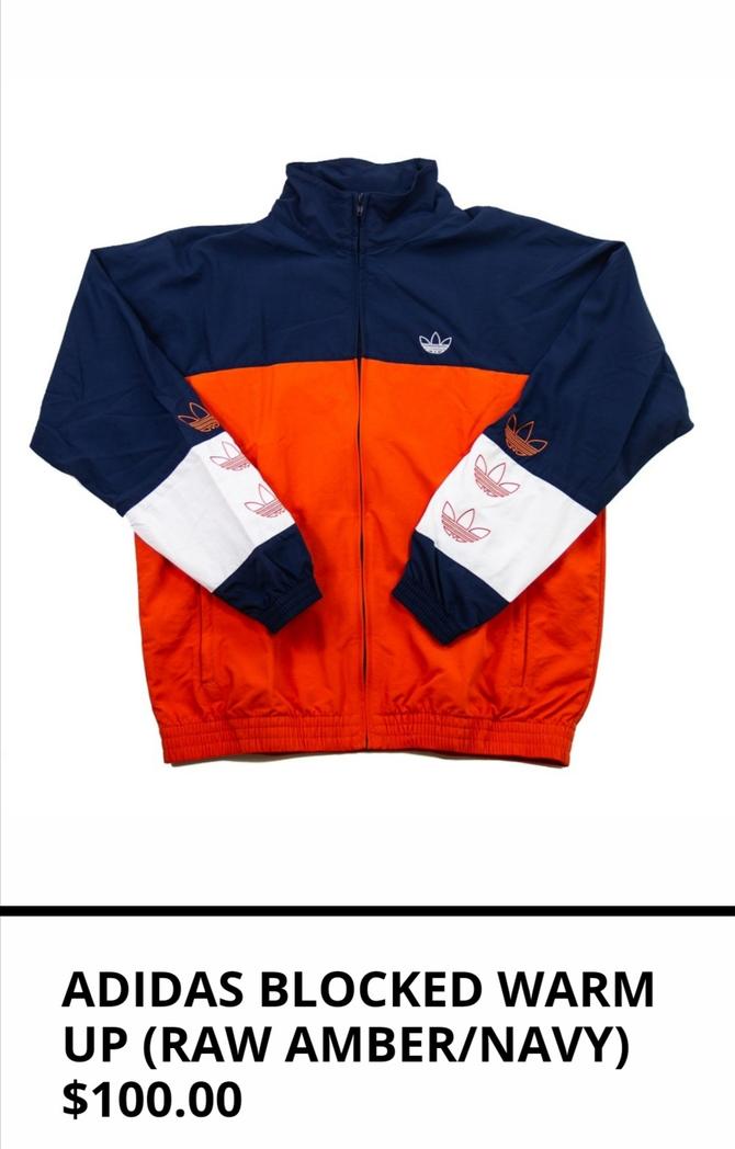 Adidas originals blocked hot sale warm up jacket