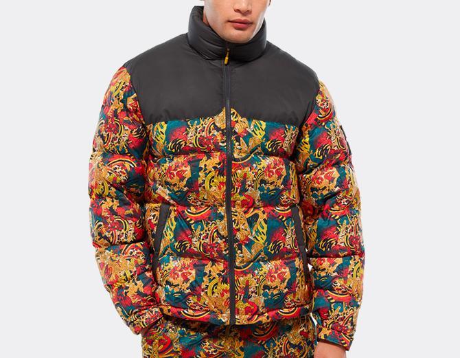 the north face 1992 nuptse jacket leopard yellow genesis