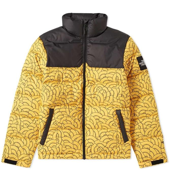 The north face nuptse yellow dome hot sale print