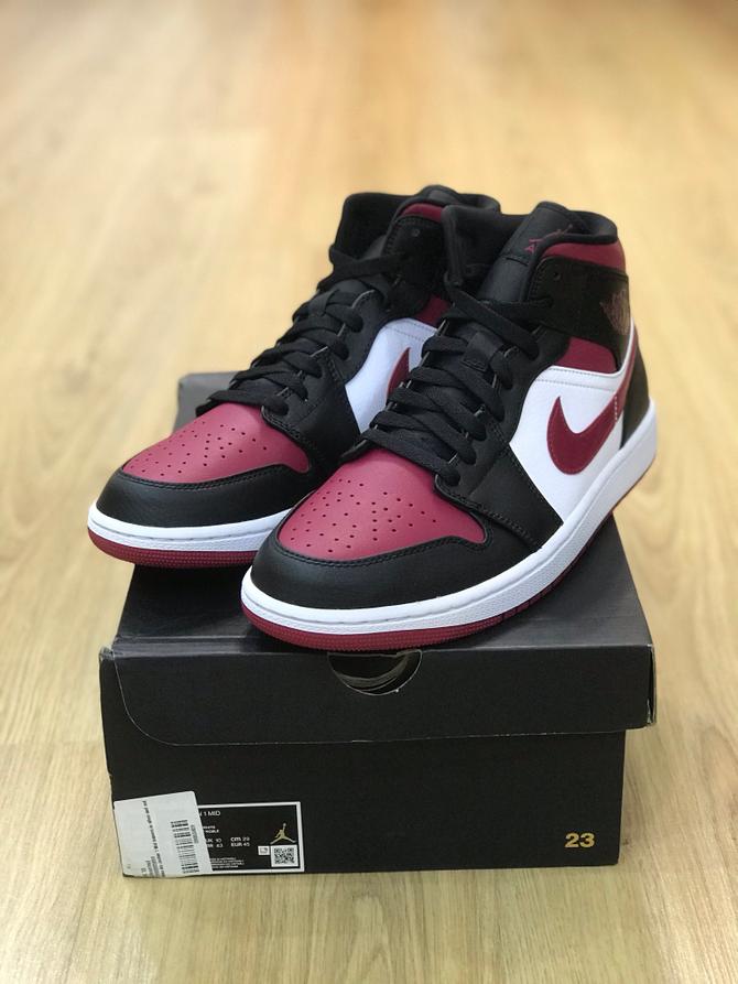 jordan 1 mid maroon toe