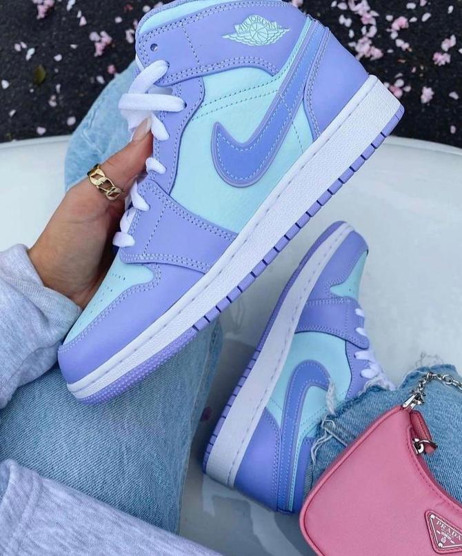 jordan 1 mid purple aqua nike